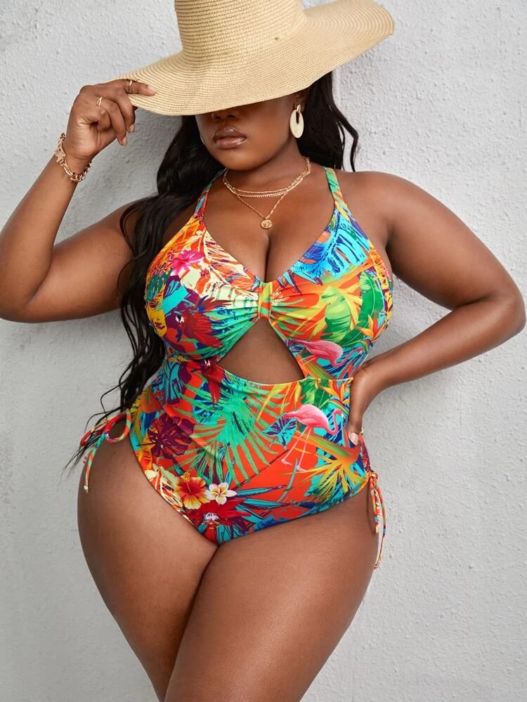 Plus size floral swimsuit online